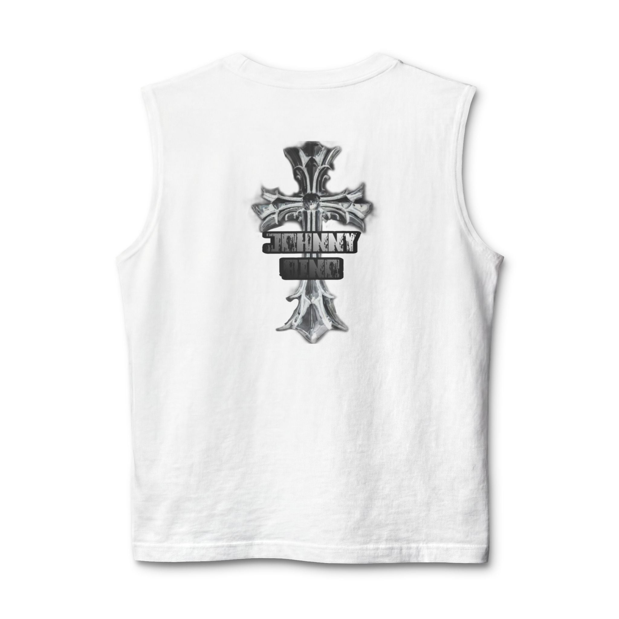 Johnny's Crew Cross Muscle Tank — Vintage Gothic Cross Graphic Tank Top