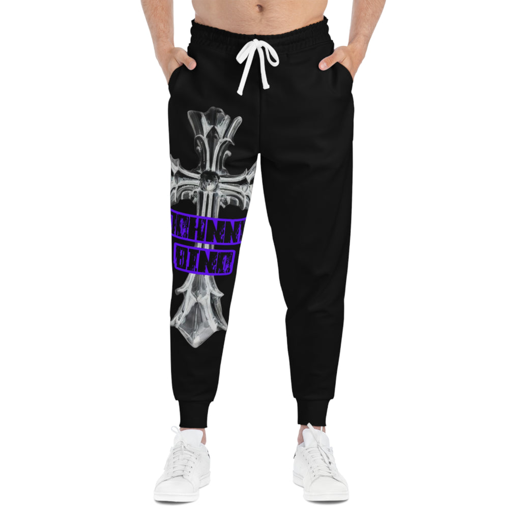 Cross Emblem Joggers — 'Johnny Grace' Gothic Cross Athletic Sweatpants