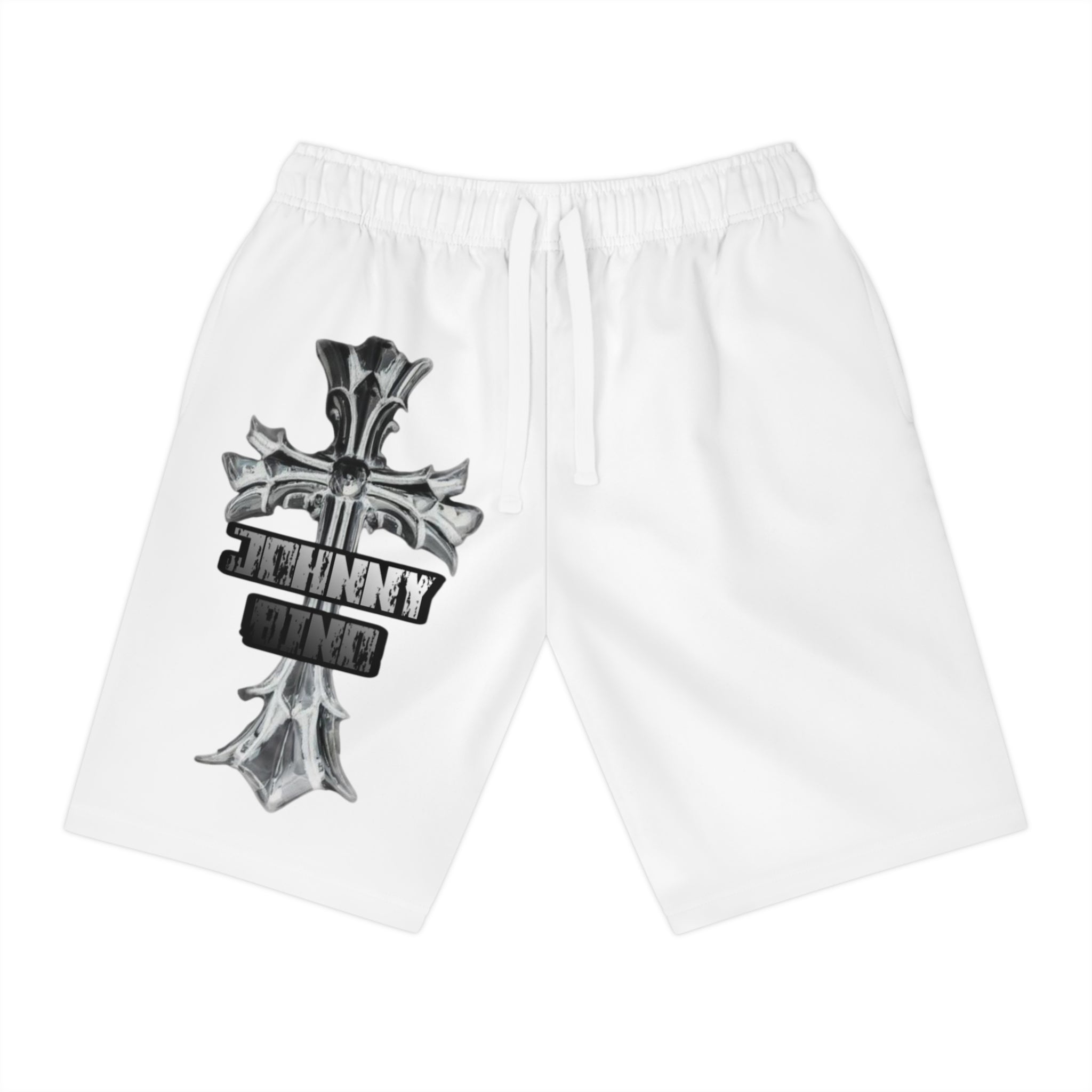 Cross Emblem Athletic Shorts — 'John Henry' Gothic Graphic Sports Shorts