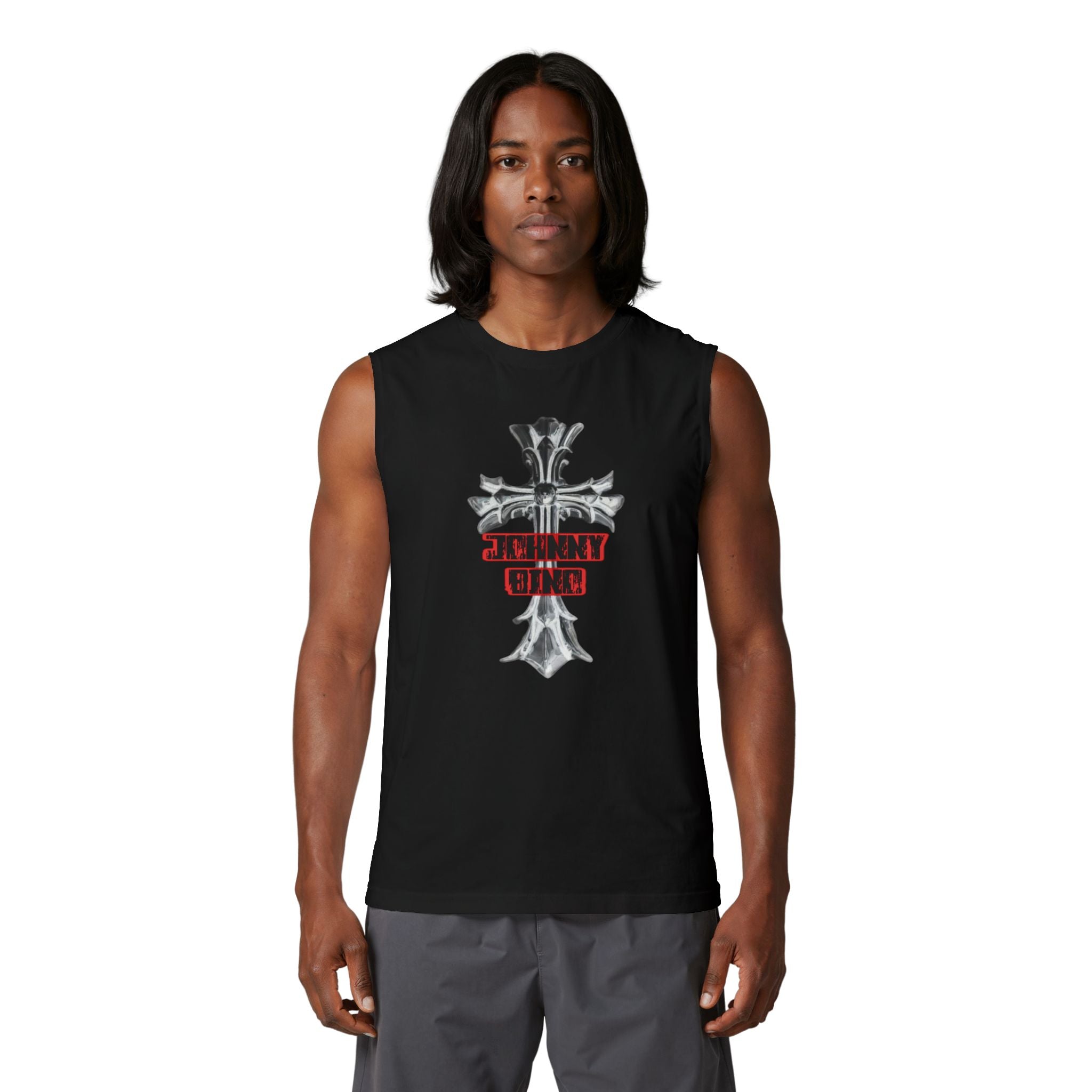 Christian Cross Muscle Tank — 'Standing Strong' Graphic Faith Tank Top