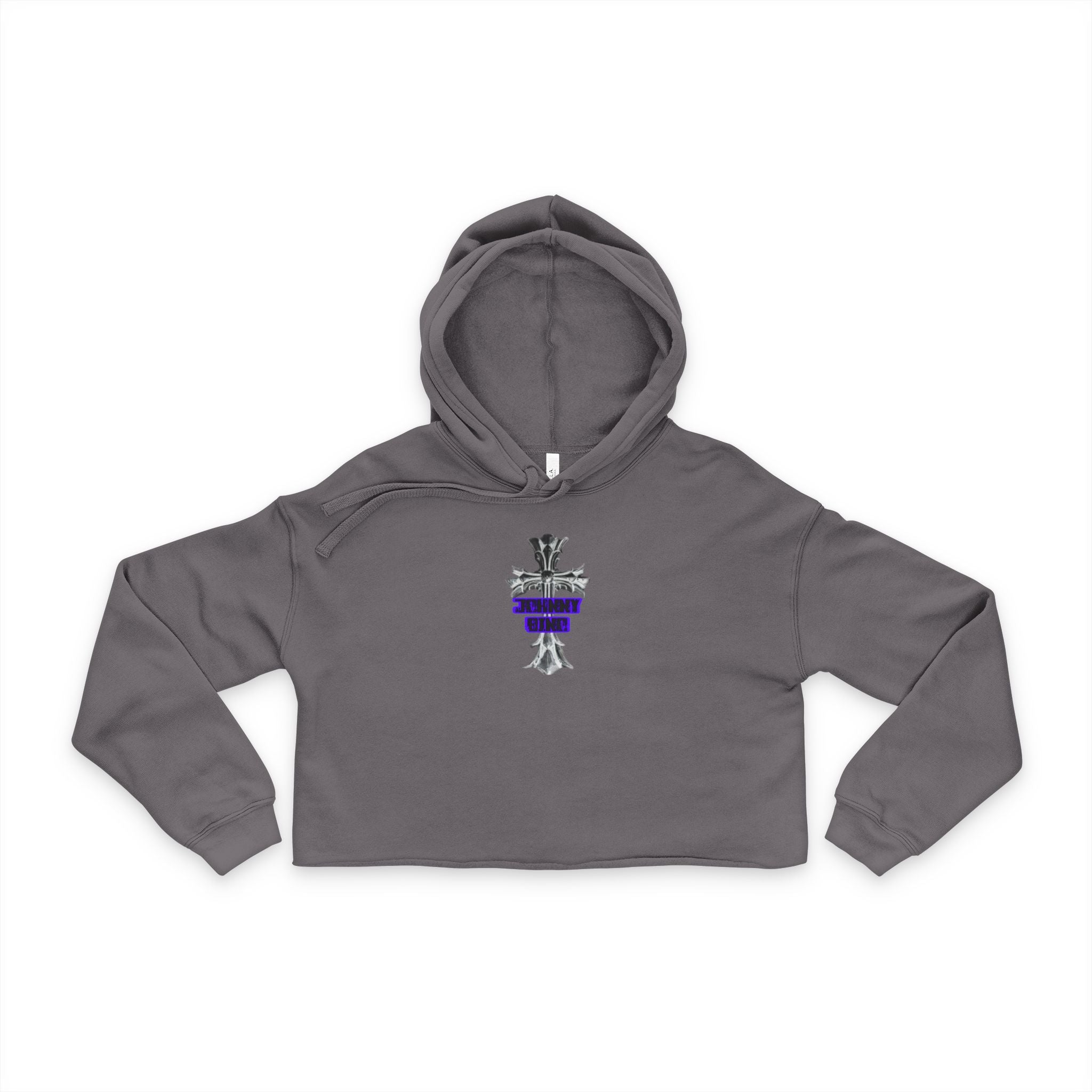 Cropped Hoodie — Gothic Floral Purple Crest Women's Cropped Hoodie
