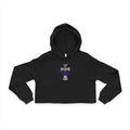 Cropped Hoodie — Gothic Floral Purple Crest Women's Cropped Hoodie