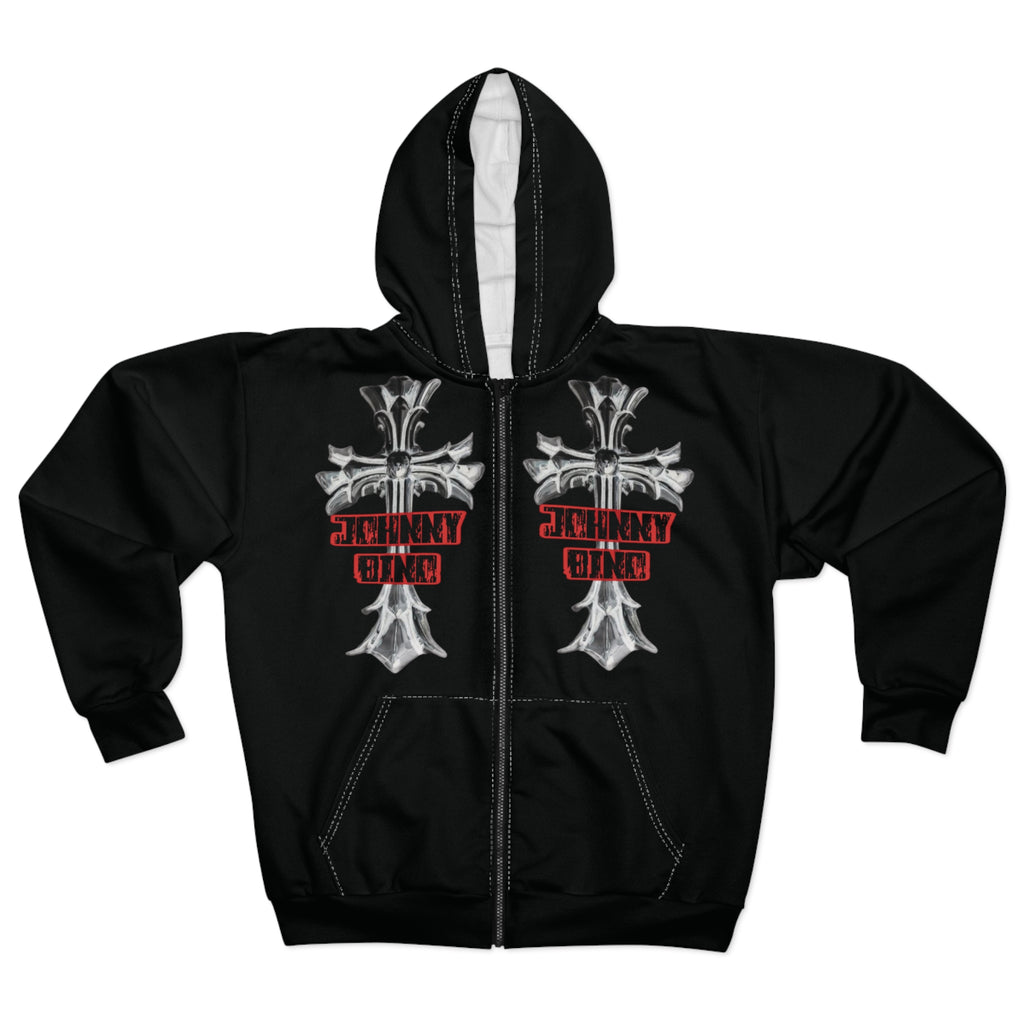 Johnny Bino Cross & Roses Zip Hoodie