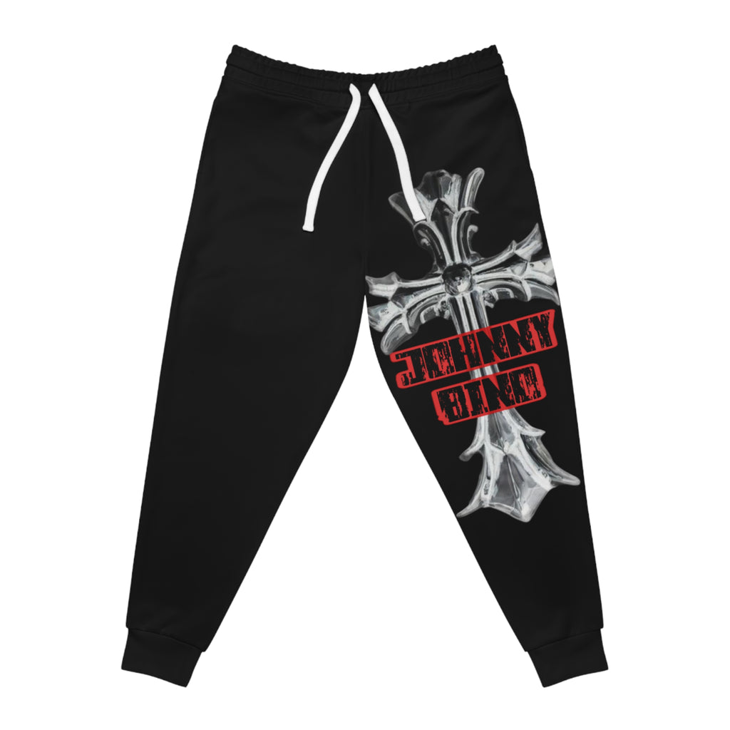 Athletic Joggers – Gothic Cross Graphic with “Heavenly Guilt” Stamp