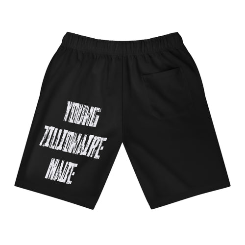 Athletic Shorts — Gothic Cross 'Johnny King' & 'Young zillionaire Made' Graphic