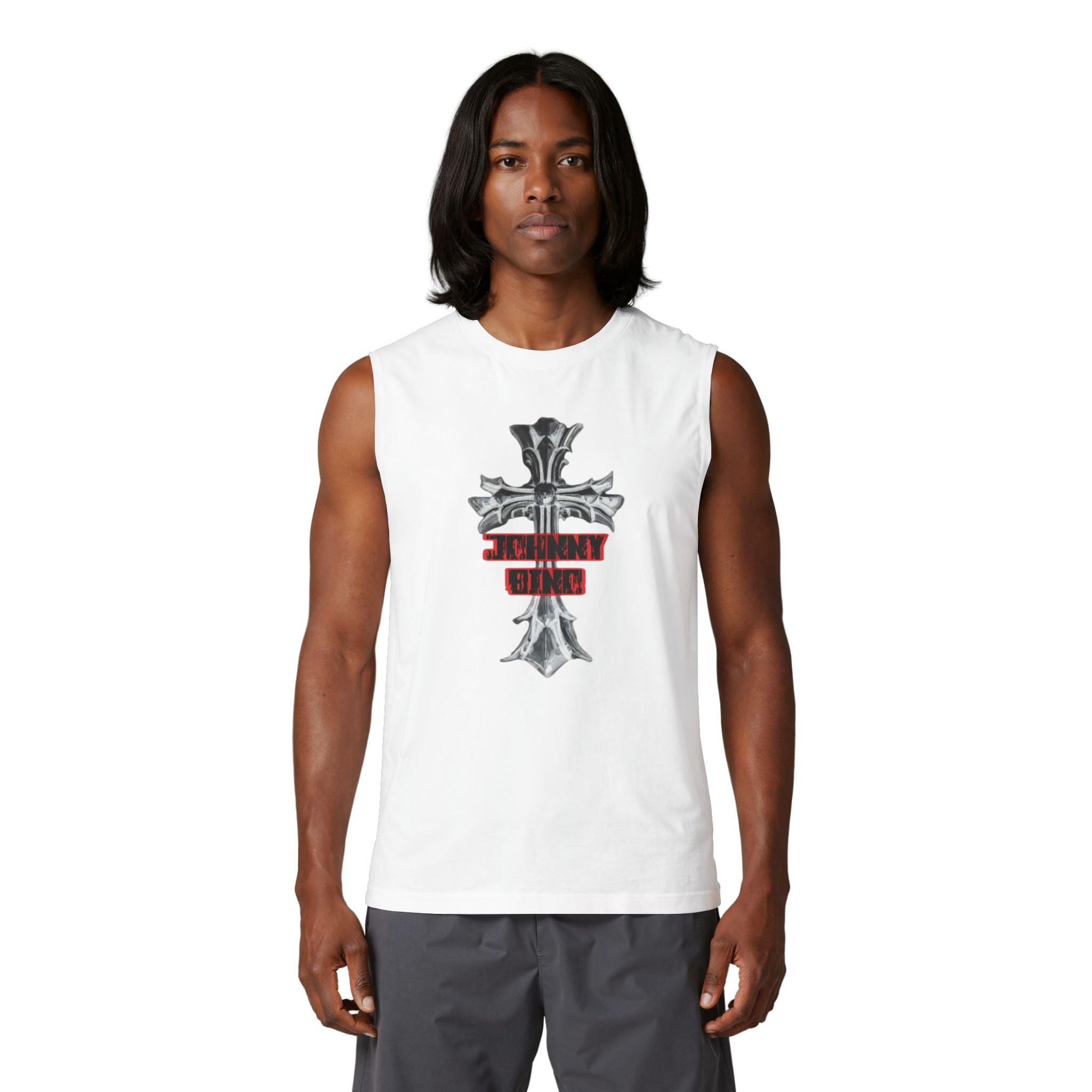 Christian Cross Muscle Tank — 'Standing Strong' Graphic Faith Tank Top