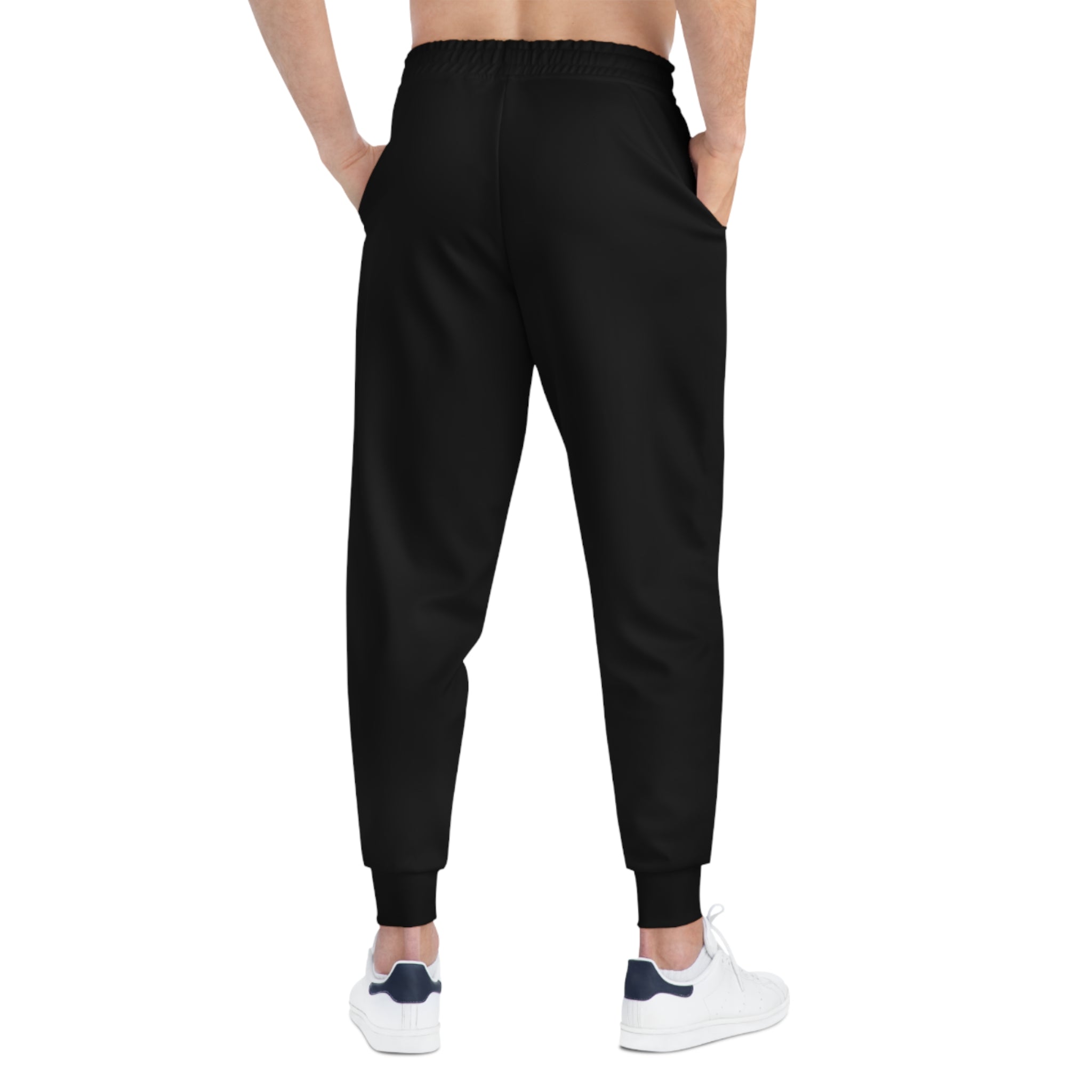 Black Cross Athletic Joggers — 'Journey On' Gothic Streetwear Sweatpants