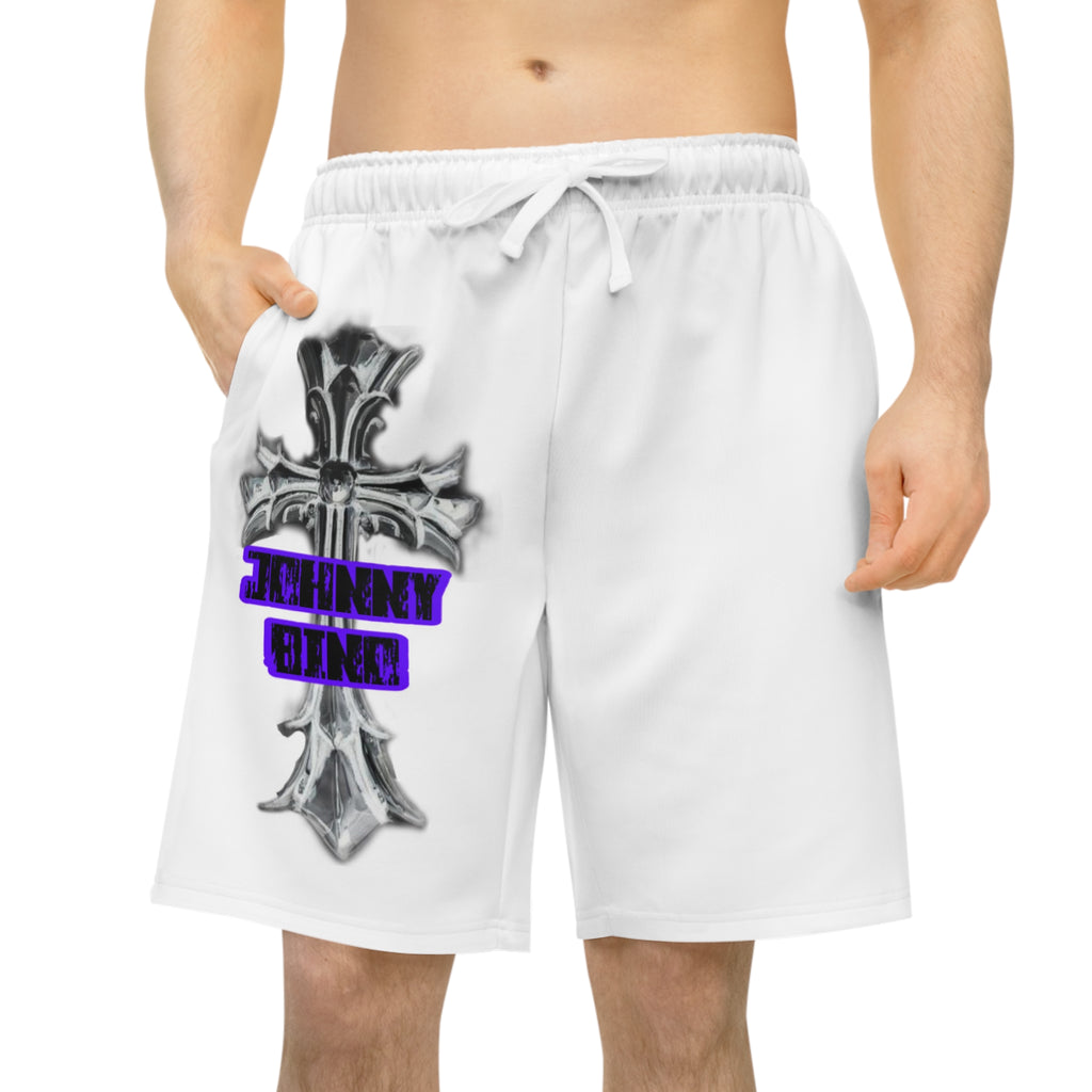 Gothic Cross Athletic Shorts — 'Eternally Binded' Graphic