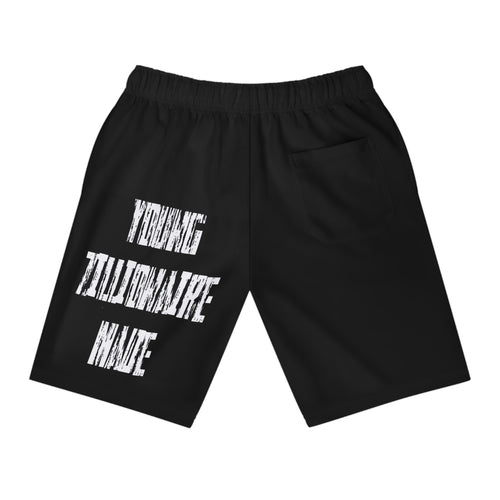Black Athletic Shorts with Gothic Cross "Family & Kin" Graphic